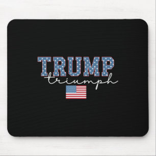 Trump Triumph American Flag Stars 2025 Winner Mega Mouse Pad