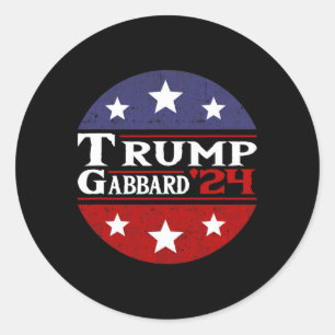 Trump Tulsi Gabbard 2024 Conservative Us Flag Classic Round Sticker