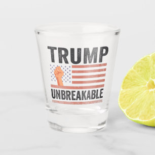 Trump Unbreakable President Trump US Flag  Shot Glass