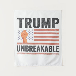 Trump Unbreakable President Trump US Flag  Tapestry