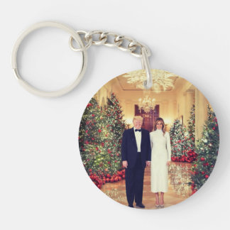 Trump US President White House Christmas Keychain