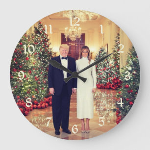 Trump US President White House Christmas Large Clo Clock