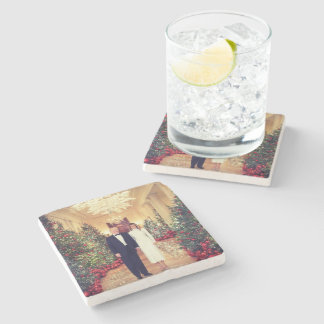 Trump US President White House Christmas  Stone Coaster