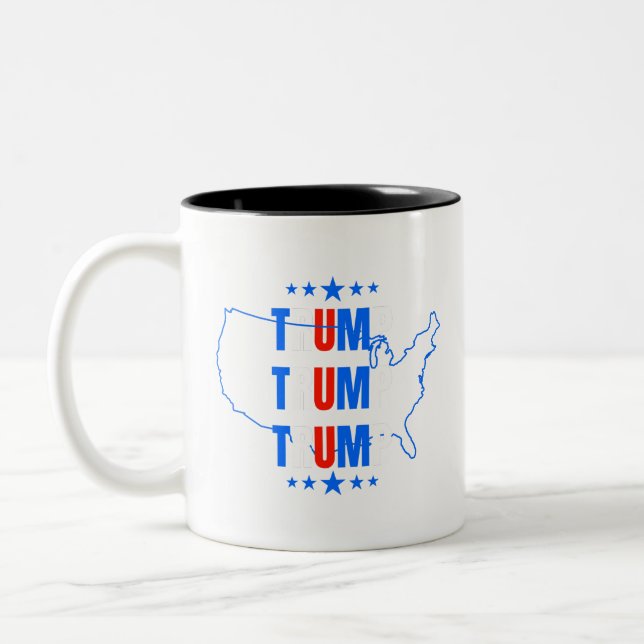 Trump Usa  Two-Tone Coffee Mug (Left)