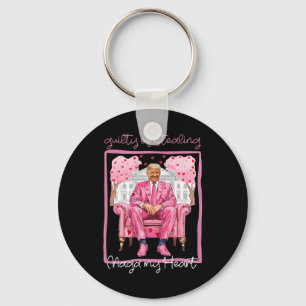 Trump Valentine Guilty Of Stealing My Heart Funny Keychain