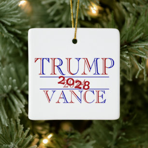 Trump Vance 2024 - 2028? Ceramic Ornament