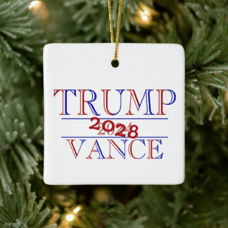 Trump Vance 2024 - 2028? Ceramic Ornament