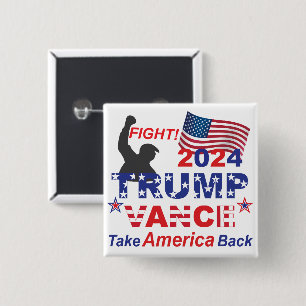 TRUMP VANCE 2024 2 INCH SQUARE BUTTON