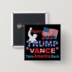 TRUMP VANCE 2024 2 INCH SQUARE BUTTON