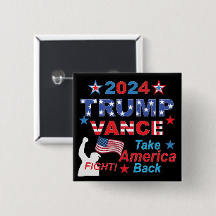 TRUMP VANCE 2024 2 INCH SQUARE BUTTON