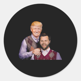 Trump Vance 2024 Brothers Funny Parody Trump J D V Classic Round Sticker