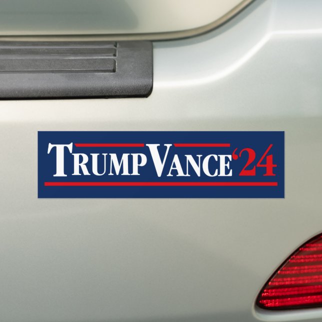 Trump Vance 2024 Bumper Sticker (On Car)