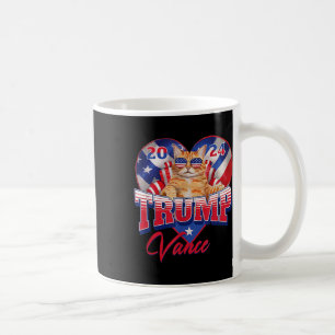 Trump Vance 2024 Cat Heart Us Political President Coffee Mug