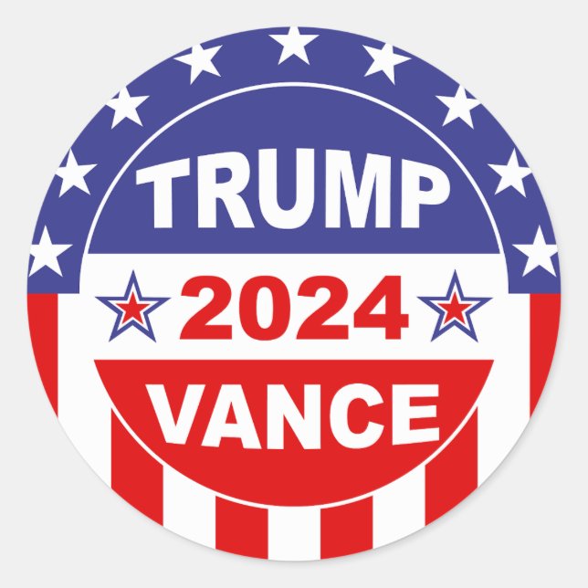 TRUMP VANCE 2024 CLASSIC ROUND STICKER (Front)