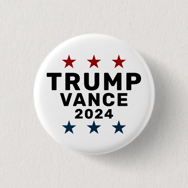 Trump Vance 2024 Classic Star 1 Inch Round Button (Front)