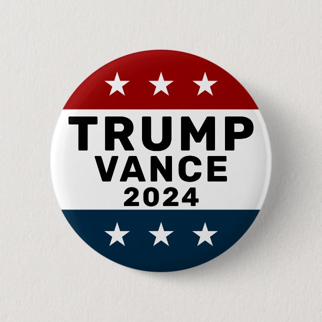 Trump Vance 2024 Classic Star Pinback 2 Inch Round Button (Front)