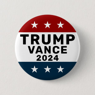 Trump Vance 2024 Classic Star Pinback 2 Inch Round Button