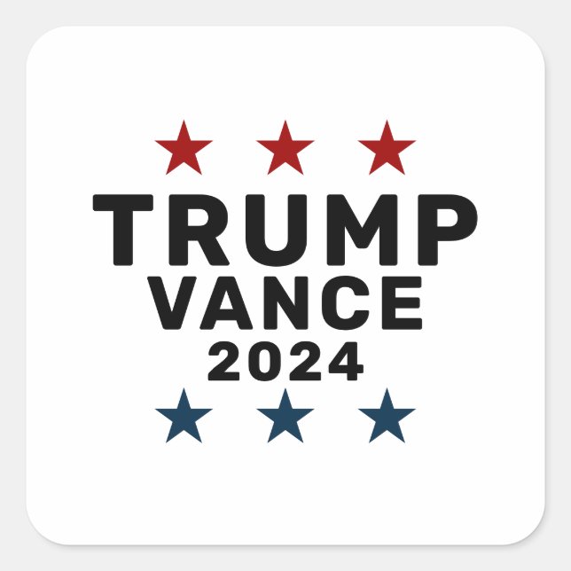 Trump Vance 2024 Classic Star Square Sticker (Front)