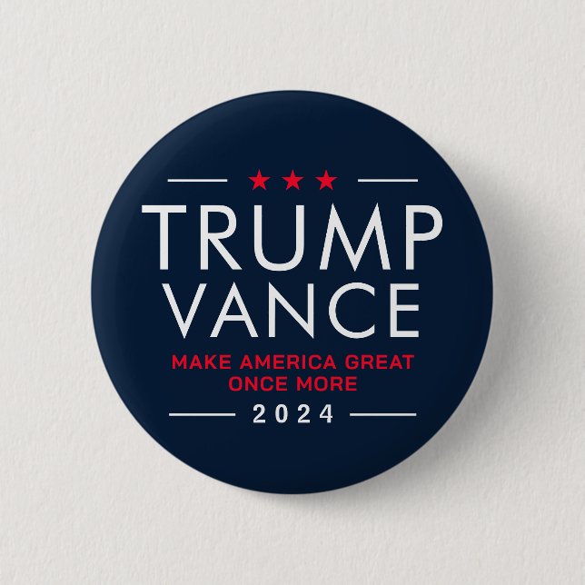 Trump Vance 2024 Collectable Campaign  2 Inch Round Button (Front)
