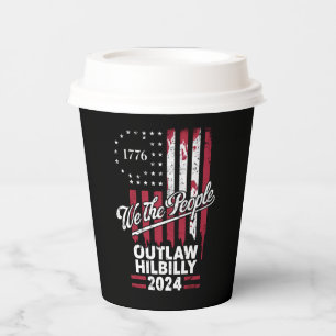 Trump Vance 2024 Donald Trump Outlaw Hillbilly  Paper Cups