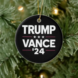 Trump Vance 2024 For President VP USA Election Ceramic Ornament