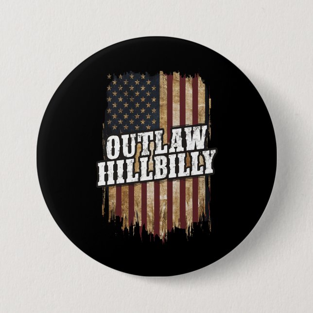 Trump Vance 2024 J.D. Vance Outlaw Hillbilly  3 Inch Round Button (Front)