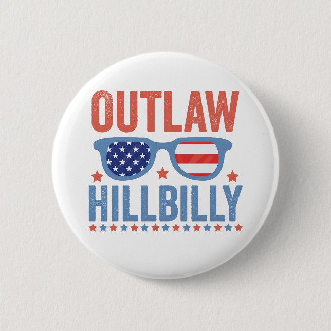 Trump Vance 2024 Outlaw Hillbilly Election   2 Inch Round Button (Front)
