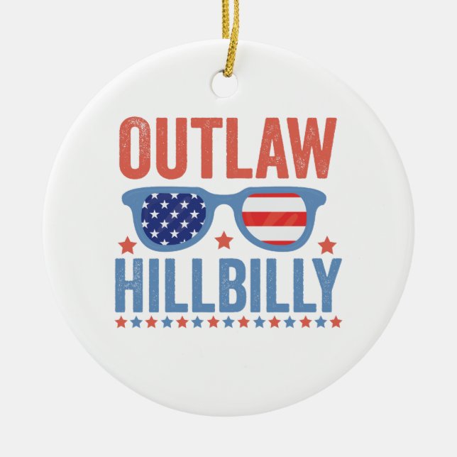Trump Vance 2024 Outlaw Hillbilly Election   Ceramic Ornament (Front)