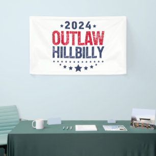 Trump Vance 2024 Outlaw Hillbilly US Flag Banner