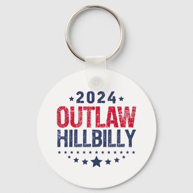 Trump Vance 2024 Outlaw Hillbilly US Flag Keychain (Front)