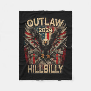 Trump Vance 2024 Outlaw Hillbilly Usa Flag Vintage Fleece Blanket