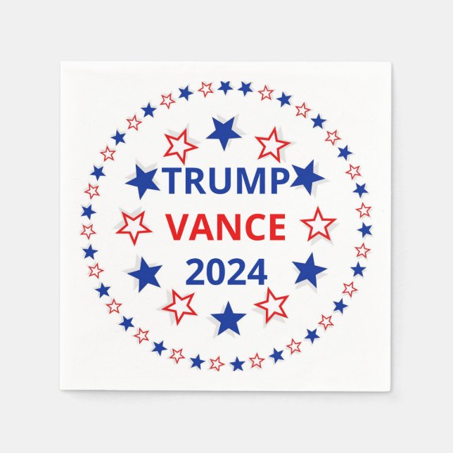 Trump, Vance 2024 Paper Napkins, Standard Cocktail Napkin (Front)