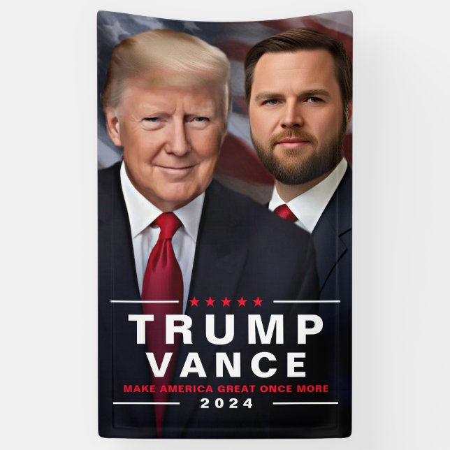 Trump Vance 2024 Political Campaign Banner (Vertical)
