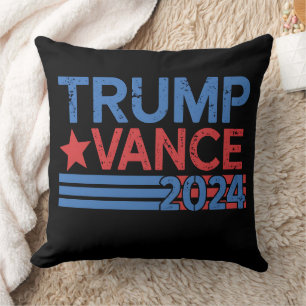 Trump Vance 2024 President 47 USA Vintage Throw Pillow