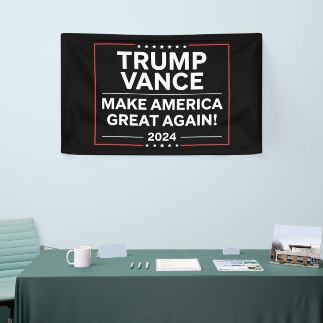 Trump Vance 2024 President JD Vance Vice MAGA Banner (Tradeshow)