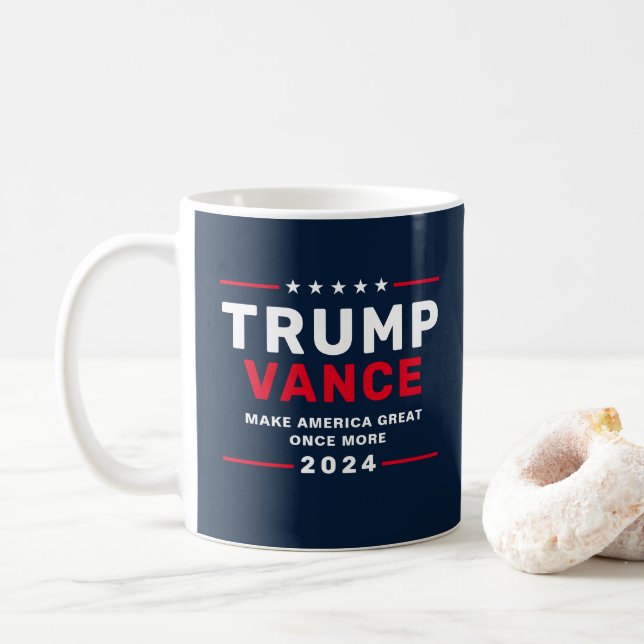Trump Vance 2024 Presidential Campaign Coffee Mug (With Donut)