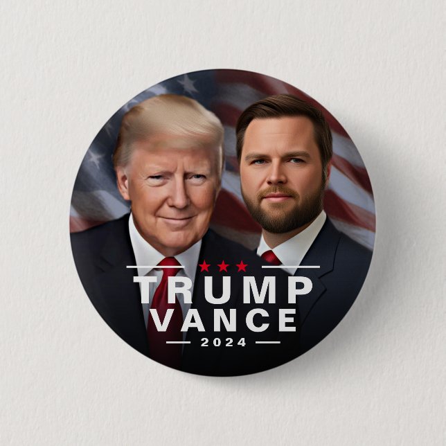 Trump Vance 2024 Republican President VP 2 Inch Round Button (Front)