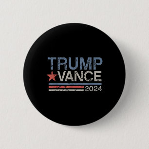 Trump Vance 2024 Retro Stripe Trump Jd Vance  2 Inch Round Button