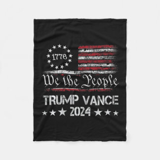 Trump Vance 2024 Retro Stripe Trump Jd Vance (on B Fleece Blanket