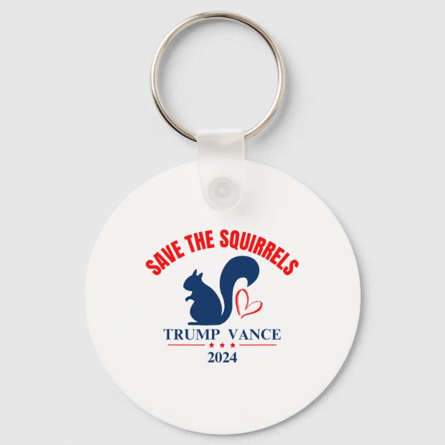 Trump Vance 2024 Save The Squirrels  Keychain (Front)