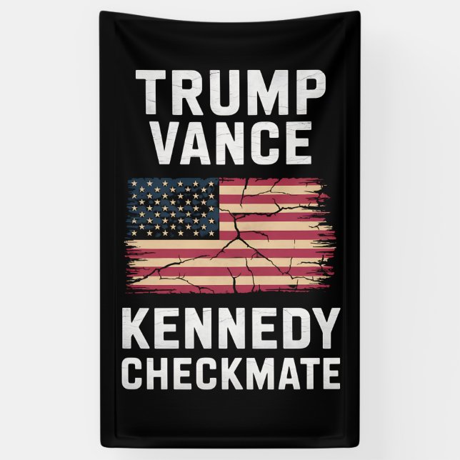 Trump Vance 2024 Trump Vance Kennedy Checkmate Banner (Vertical)