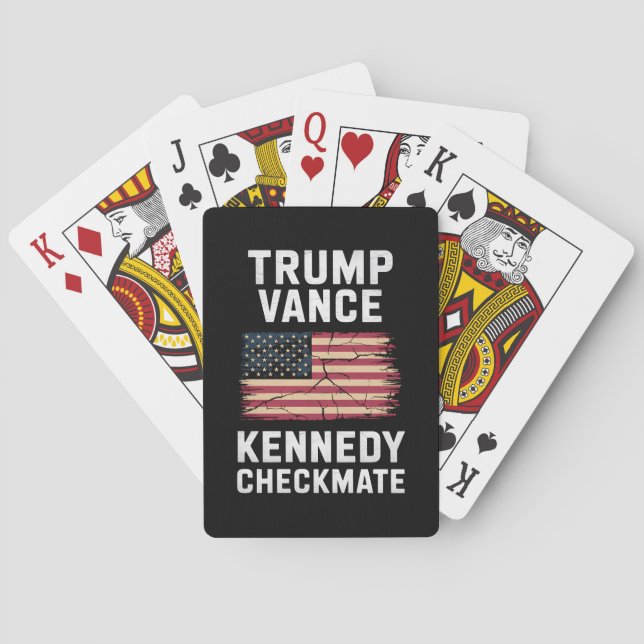 Trump Vance 2024 Trump Vance Kennedy Checkmate Playing Cards (Back)