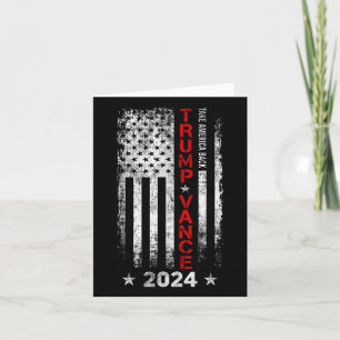 Trump Vance 2024 Us Flag Vintage -take America Bac Card