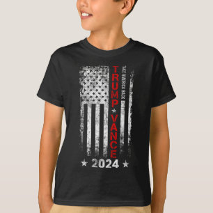 Trump Vance 2024 Us Flag Vintage -take America Bac T-Shirt