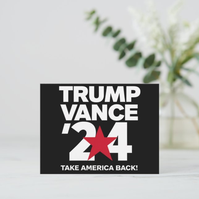 Trump Vance 2024 Vote Trump 2024 Election Postcard (Standing Front)