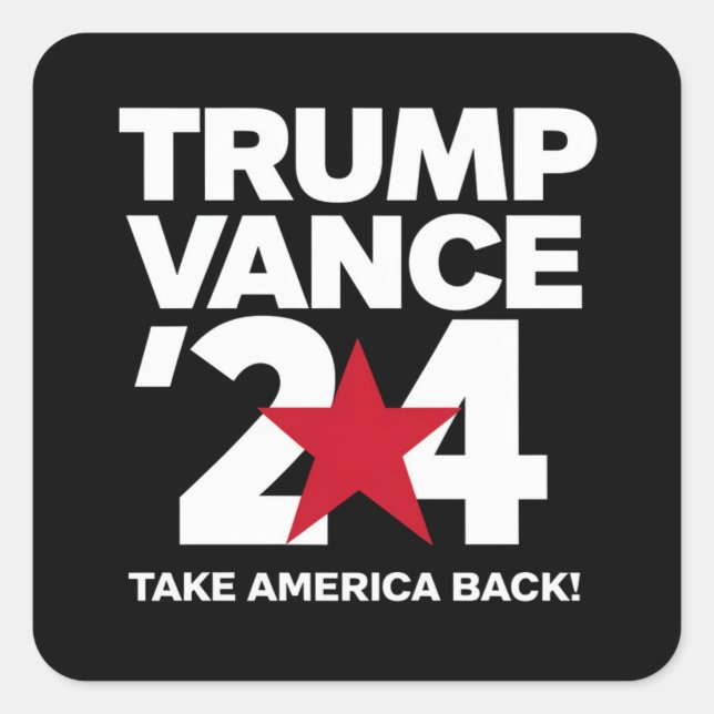 Trump Vance 2024 Vote Trump 2024 Election Square Sticker (Front)