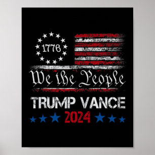 Trump Vance 2025 Retro Stripe Trump Jd Vance 2 Poster
