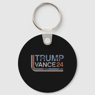 Trump Vance 2025 Vintage Distressed Retro Stripe R Keychain