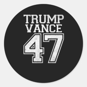 Trump Vance 47th President Vintage Number  Classic Round Sticker