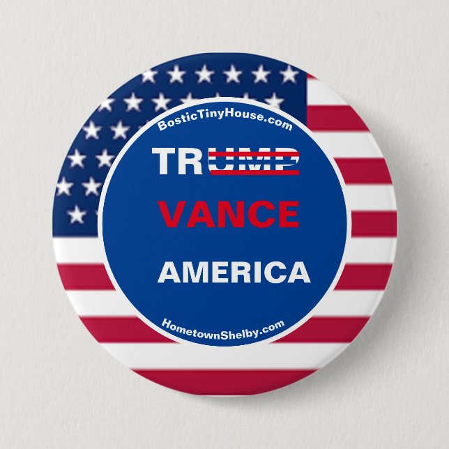 TRUMP VANCE AMERICA 3 INCH ROUND BUTTON (Front)